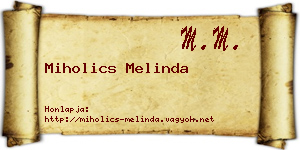 Miholics Melinda névjegykártya