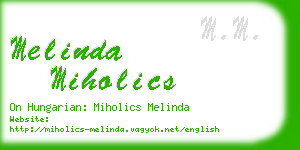 melinda miholics business card
